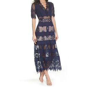 NWT Foxiedox Navy Lace Midi Dress